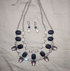 Lia Sophia Cosmic Dust necklace and earring set